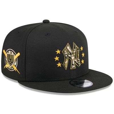 New York Yankees Men's Black 2024 Armed Forces Day New Era 9FIFTY Snapback Hat