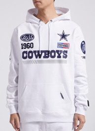 Dallas Cowboys Men's White Pro Standard Fast Lane Hoodie