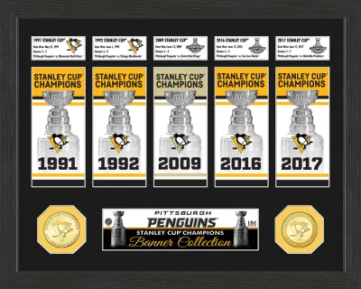 Pittsburgh Penguins Stanley Cup Champions Collection Highland Mint 15'' x 12'' Bronze Coin Photo Mint