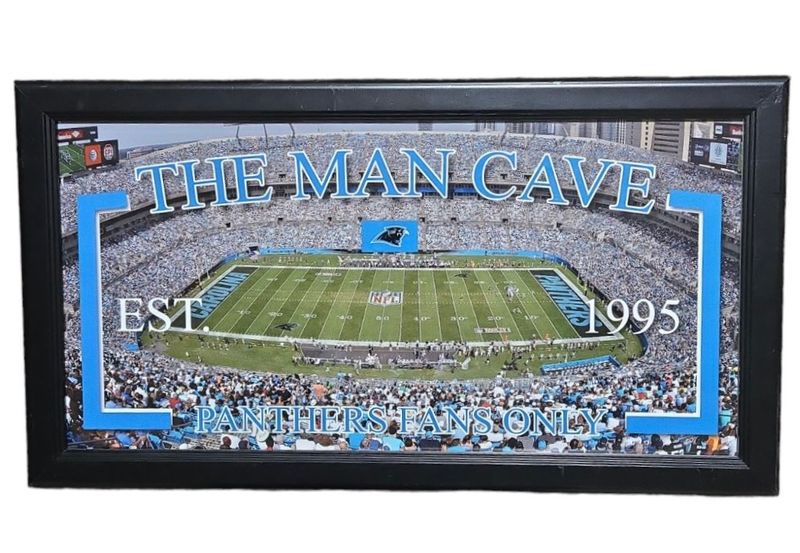 Carolina Panthers Man Cave 12” x 20” Panoramic Photo Plaque