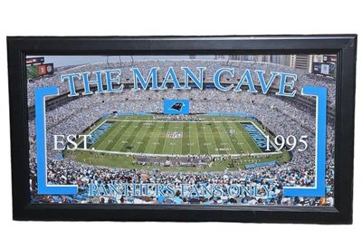 Carolina Panthers Man Cave 12” x 20” Panoramic Photo Plaque