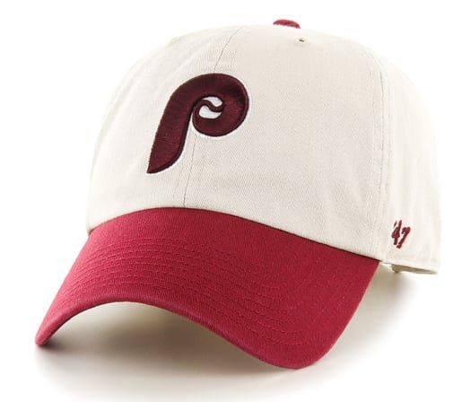 Philadelphia Phillies Men’s Cooperstown Natural Two-Tone 47 Brand Clean Up Adjustable Hat