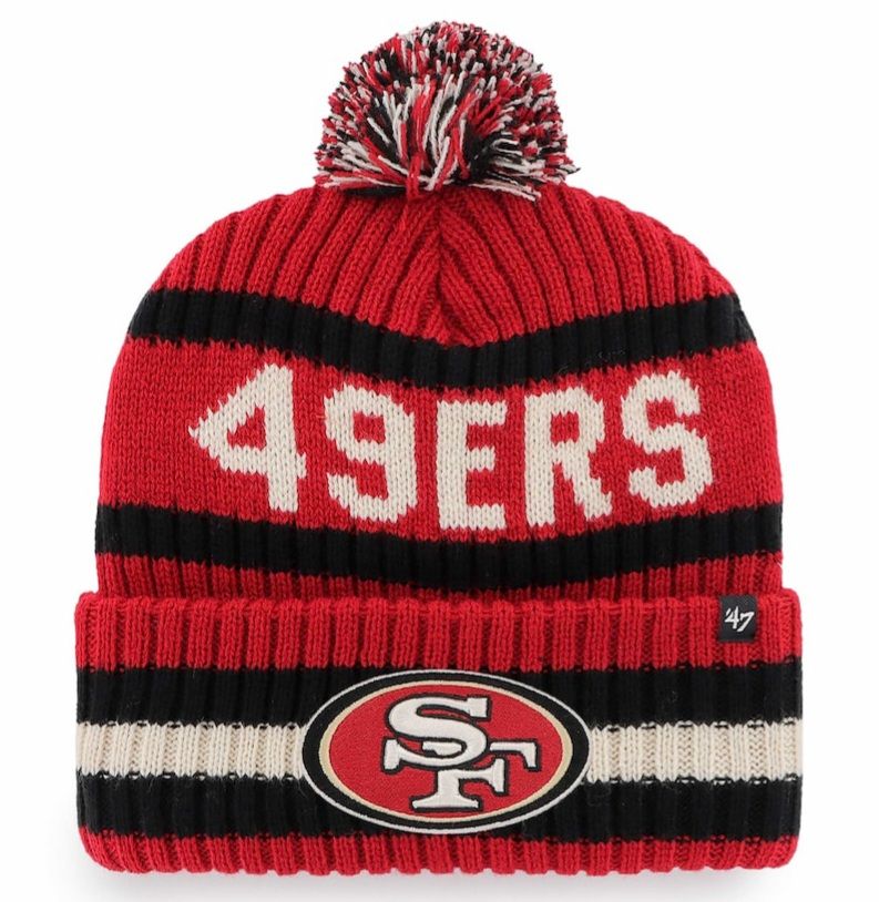 San Francisco 49ers Men's Red 47 Brand Cuffed Pom Knit Hat