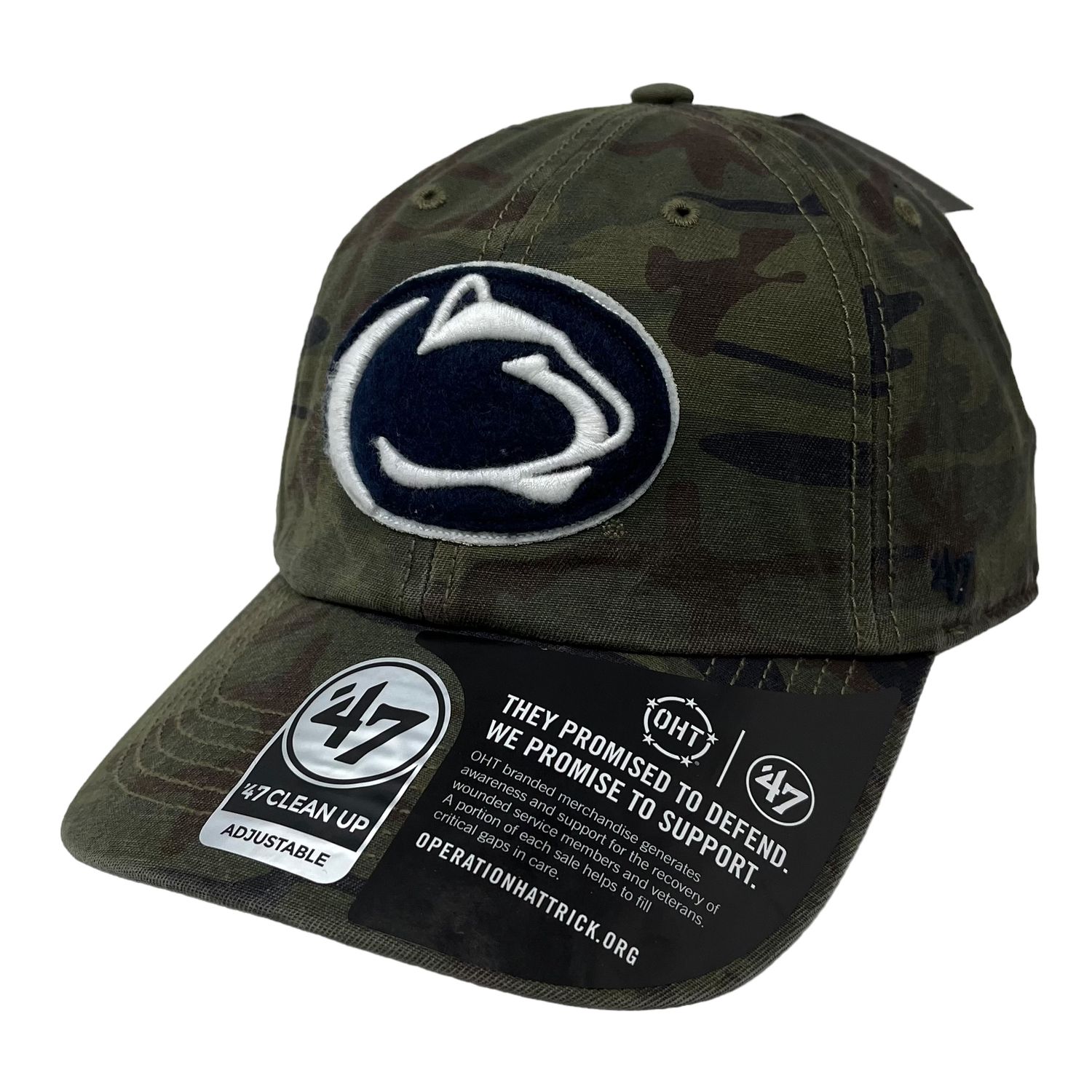 Penn State Nittany Lions Men’s Camo 47 Brand OHT Clean Up Adjustable Hat