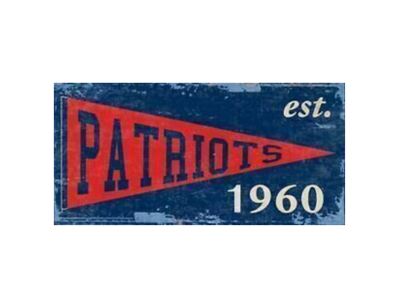 New England Patriots Established 6" x 12" Wooden Sign with Hanging Rope