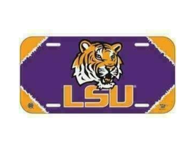 LSU Tigers Plastic License Plate