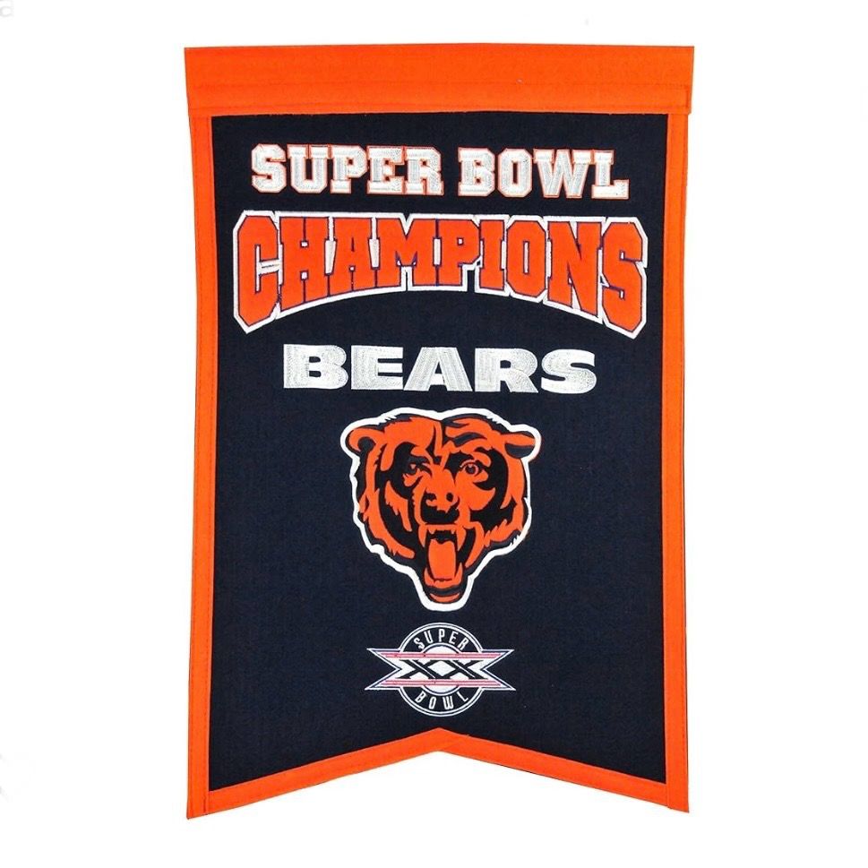 Chicago Bears Super Bowl XX Champions Banner