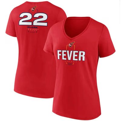 Indiana Fever Caitlin Clark Women’s Red Fanatics Behind the Back V-Neck T-Shirt