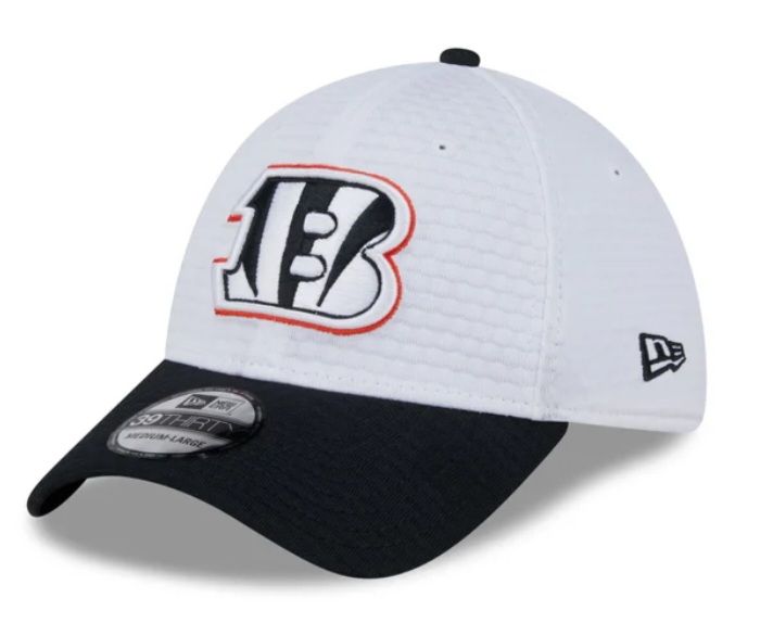 Cincinnati Bengals Men's White New Era 39Thirty 2024 Training Camp Hat