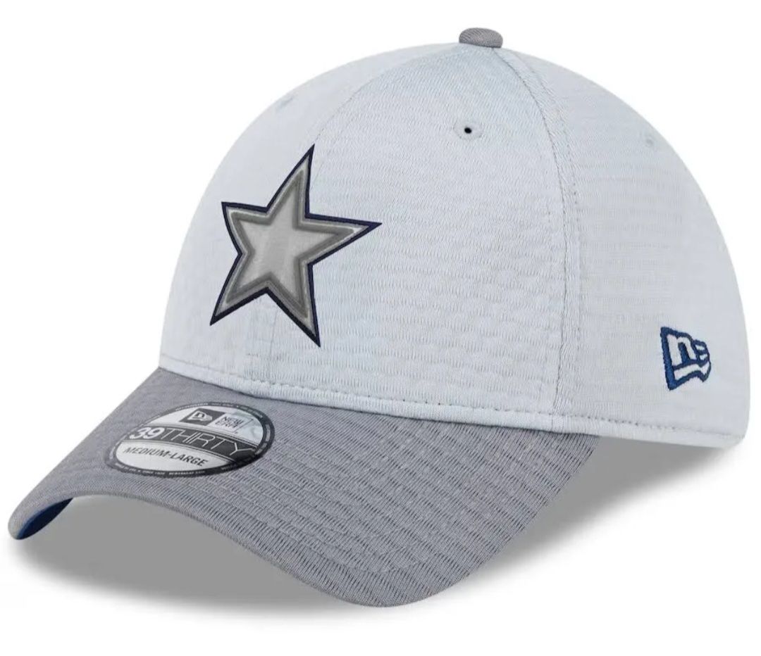 Dallas Cowboys Men's Grey New Era 39Thirty 2024 Training Hat