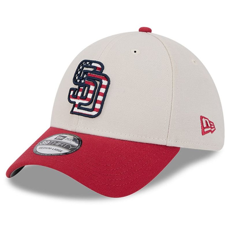 San Diego Padres Men's New Era 39Thirty July 4th 2024 Flex Fit Hat