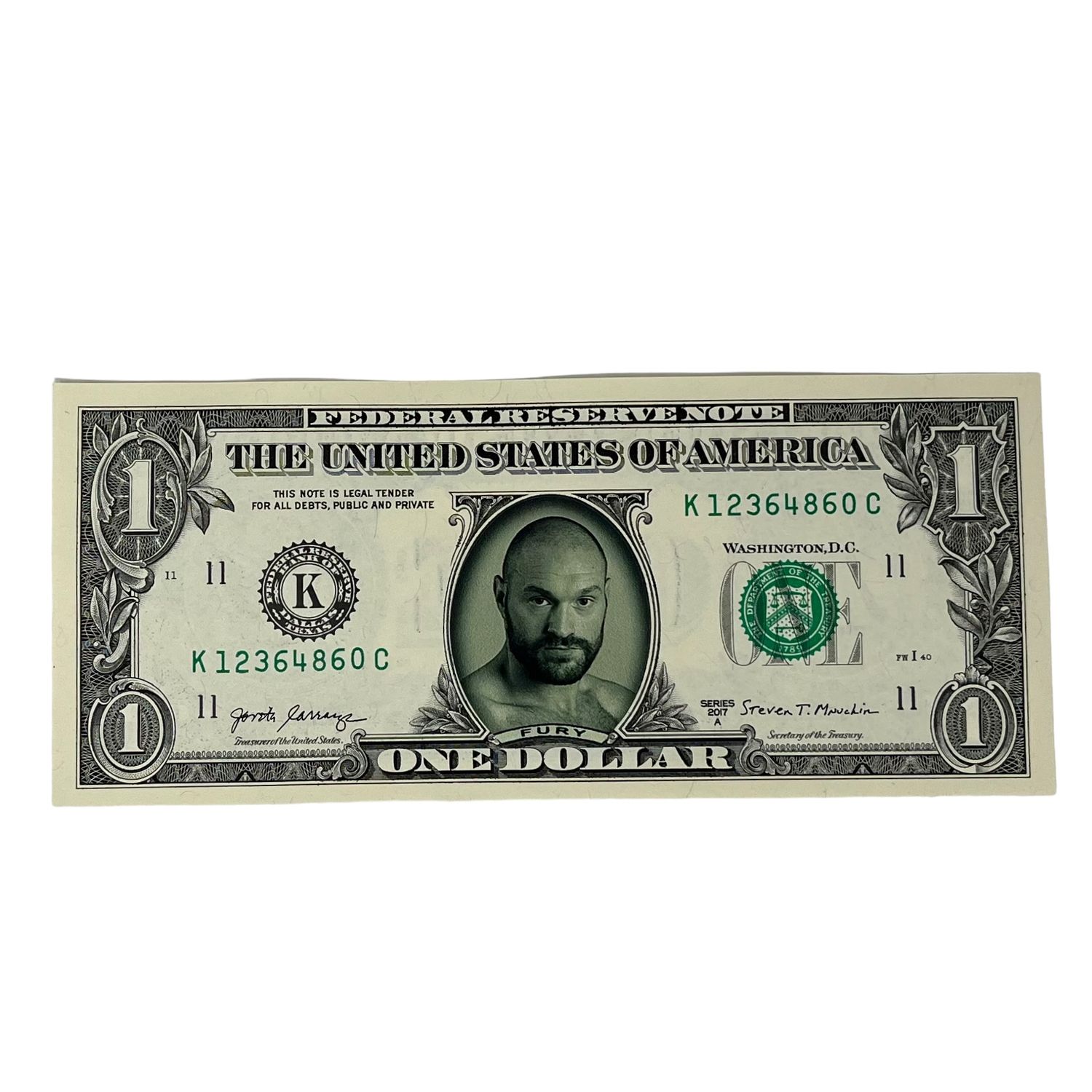 Tyson Fury Famous Face Dollar Bill