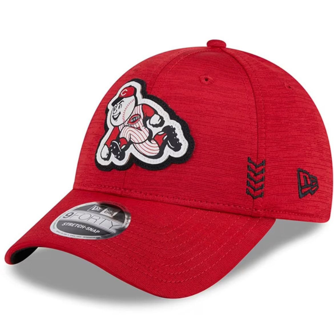 Cincinnati Reds Men’s New Era Red 2024 Clubhouse 9FORTY Stretch Snap Hat