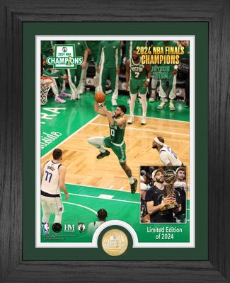 Boston Celtics 2024 Finals Champions Trophy Raising Photo Mint