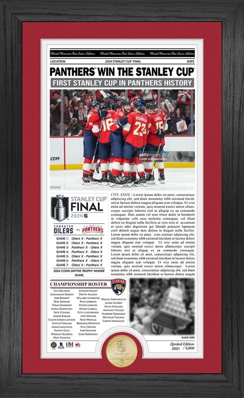 Florida Panthers 2024 Stanley Cup Champions Front Page News Bronze Coin Photo Mint