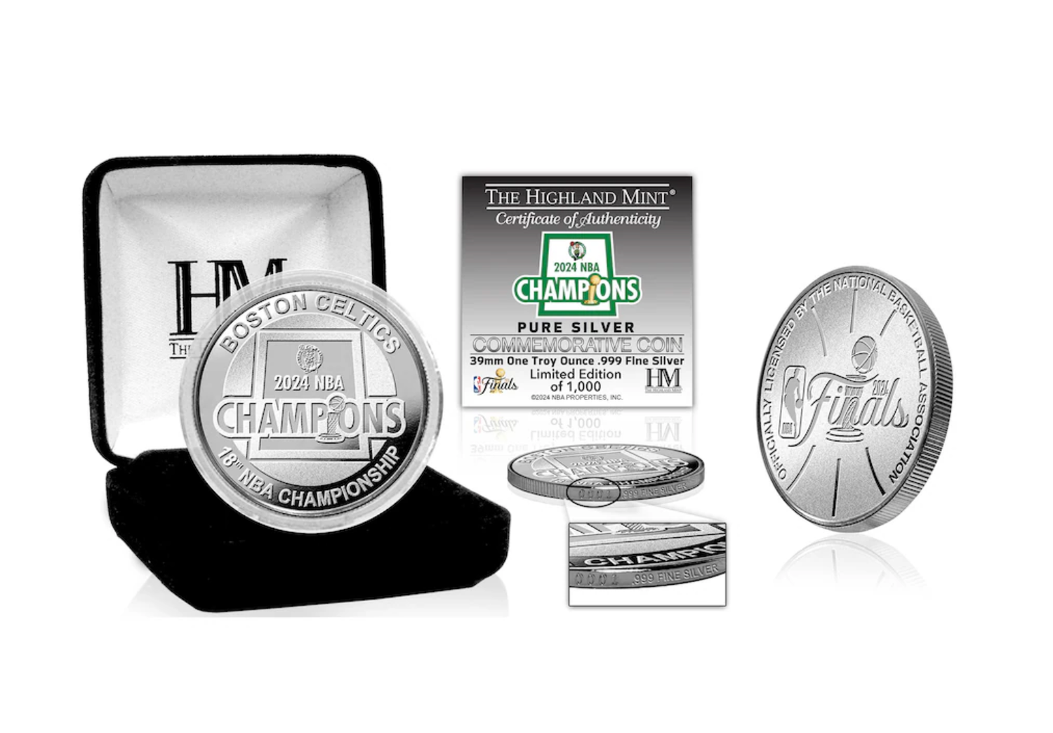 Boston Celtics 2024 Finals Champions Pure Silver Coin