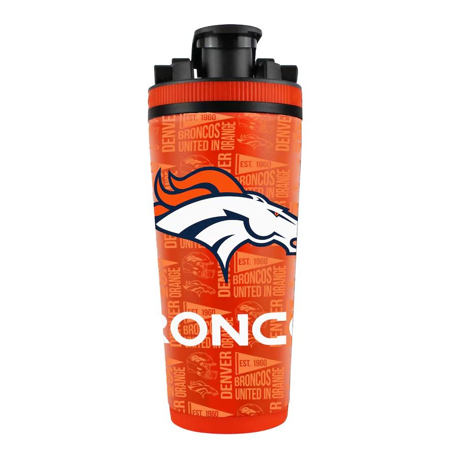 Denver Broncos 26oz 4D Stainless Steel Ice Shaker Bottle