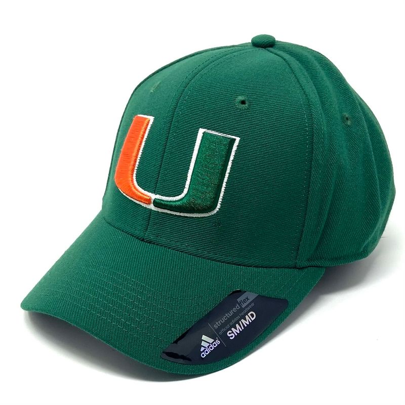 Miami Hurricanes Men's Adidas Structured Flex Fit Hat