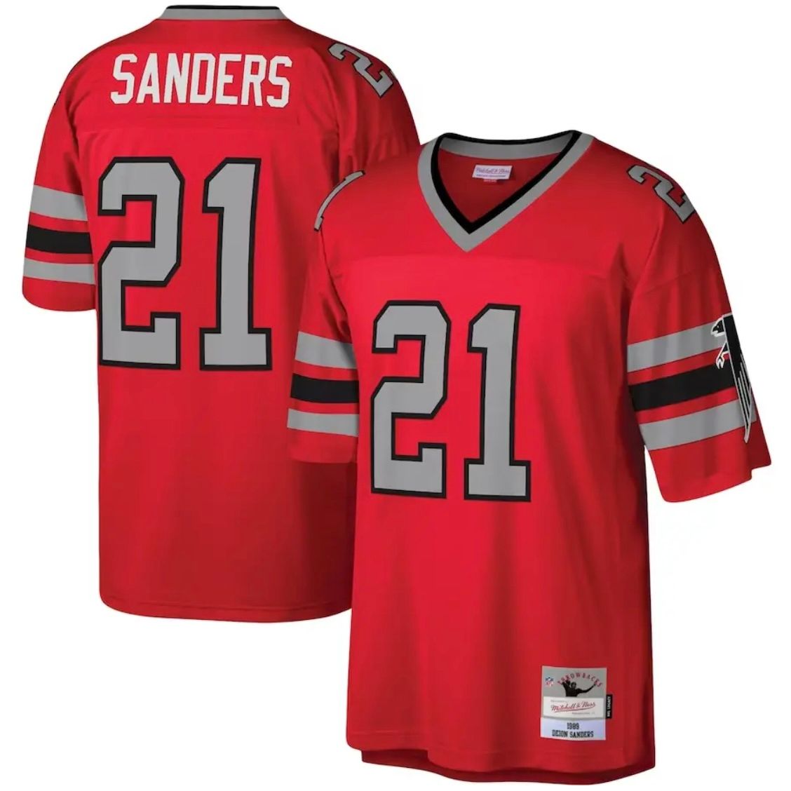Mitchell Ness Legacy Jersey Deion Sanders Atlanta Falcons Red Throwback Stitched