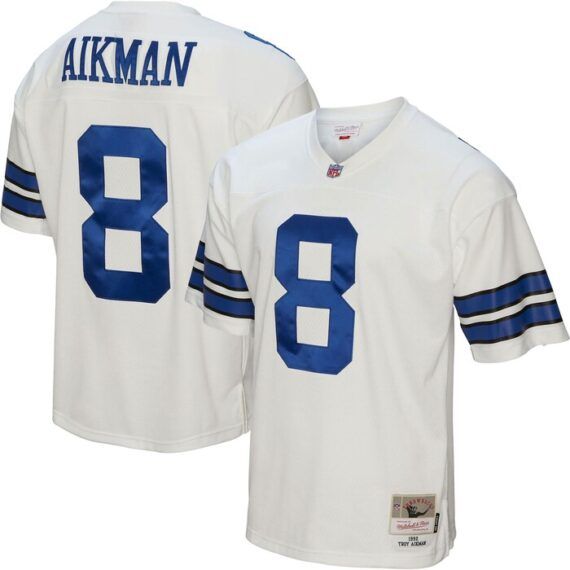 Dallas Cowboys Troy Aikman 1992 Men's White Mitchell & Ness Legacy Jersey
