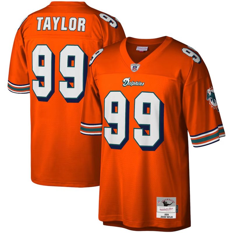 Miami Dolphins Jason Taylor 2004 Orange Men's Mitchell & Ness Legacy Jersey