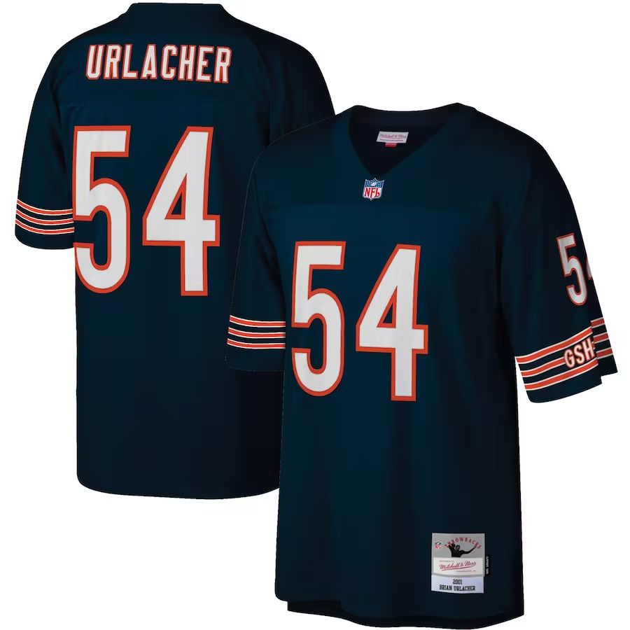 Chicago Bears Brian Urlacher 2001 Navy Men's Mitchell & Ness Legacy Jersey