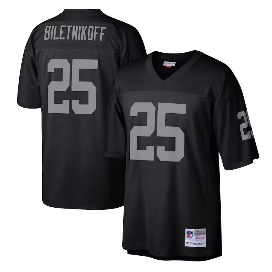 Las Vegas Raiders Fred Biletnikoff 1971 Black Mitchell & Ness Men's Legacy Jersey