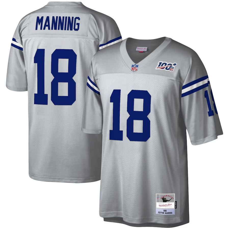 Indianapolis Colts Peyton Manning 1998 Platinum Men's Mitchell & Ness Legacy Jersey