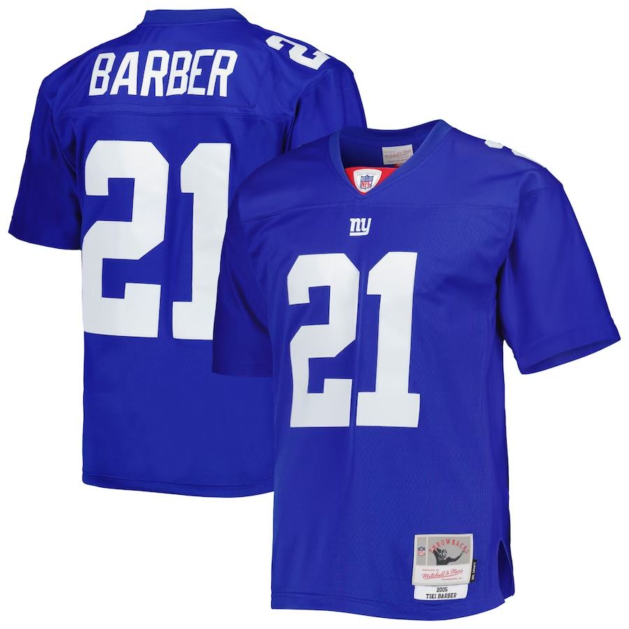 New York Giants Tiki Barber 2005 Blue Mitchell & Ness Men's Legacy Jersey