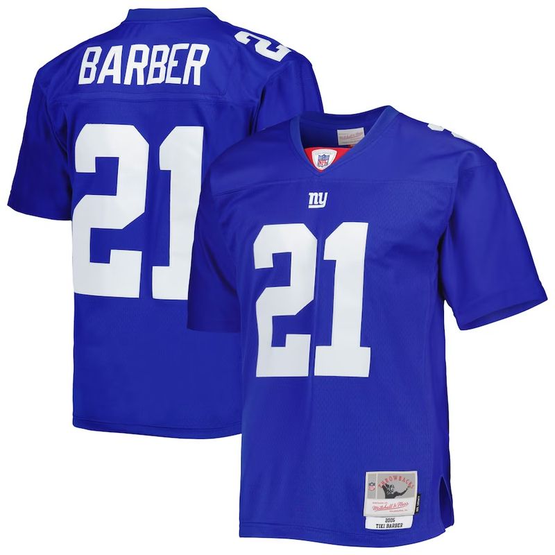 New York Giants Tiki Barber 2005 Blue Mitchell & Ness Men's Legacy Jersey