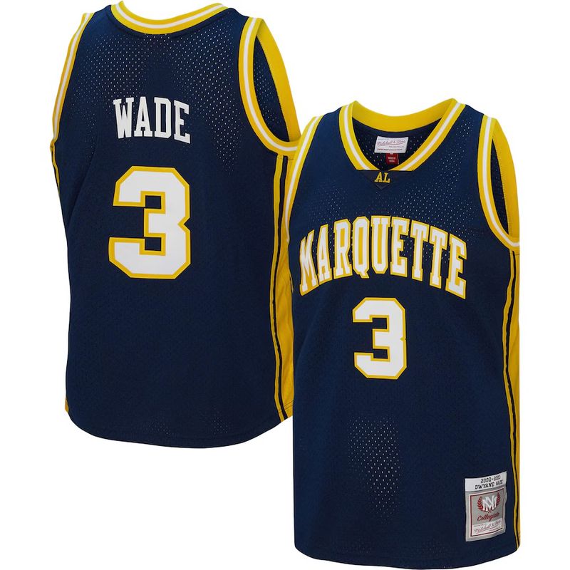 Marquette Golden Eagles Dwayne Wade 2002-03 Blue Men's Mitchell & Ness Collegiate Jersey