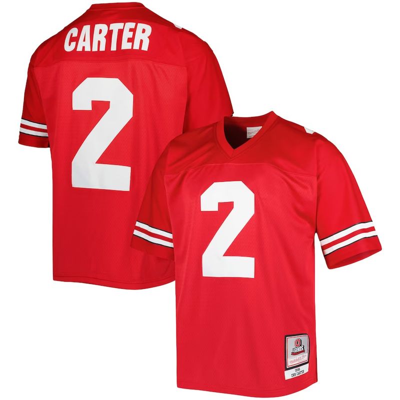 Ohio State Buckeyes Cris Carter Men’s 1986 NCAA Red Mitchell & Ness Jersey