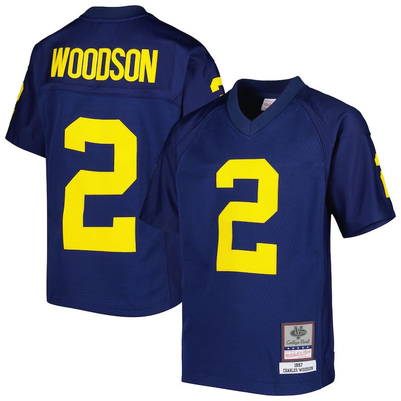 Michigan Wolverines Charles Woodson 1997 Men’s NCAA Blue Mitchell & Ness Jersey