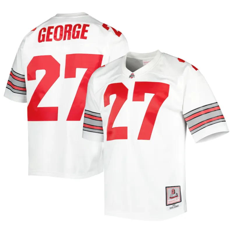 Ohio State Buckeyes Eddie George Men’s 1995 NCAA White Mitchell & Ness Jersey