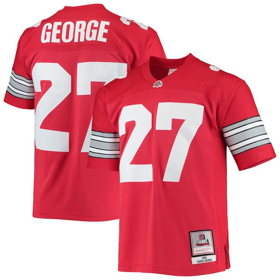 Ohio State Buckeyes Eddie George Men’s 1995 NCAA Red Mitchell & Ness Jersey