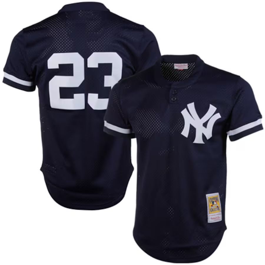 New York Yankees Don Mattingly 1995 Men's Blue Mitchell & Ness Mesh Jersey