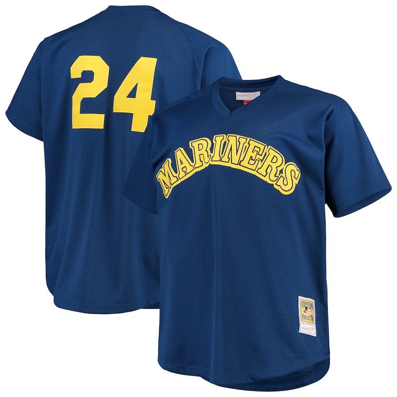 Seattle Mariners Ken Griffey Jr. 1991 Men's Blue Mitchell & Ness BP Jersey