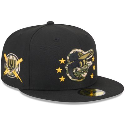 Baltimore Orioles Men's Black 2024 Armed Forces Day  New Era 59FIFTY Fitted Hat
