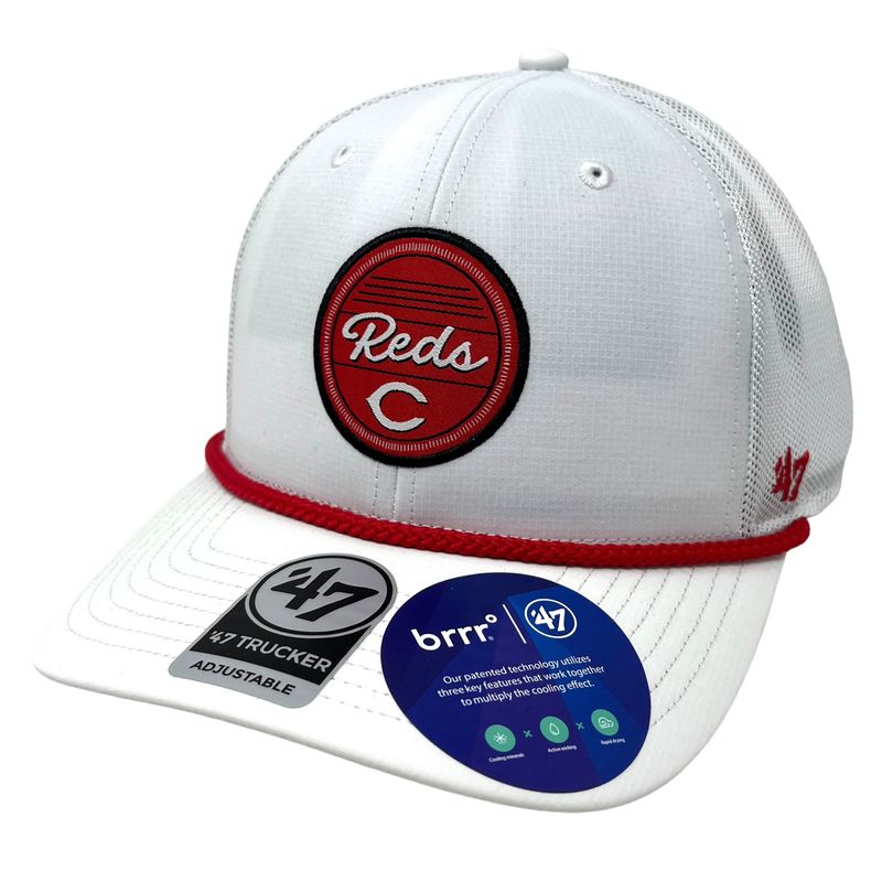 Cincinnati Reds Men’s 47 White Rope Trucker Adjustable Hat