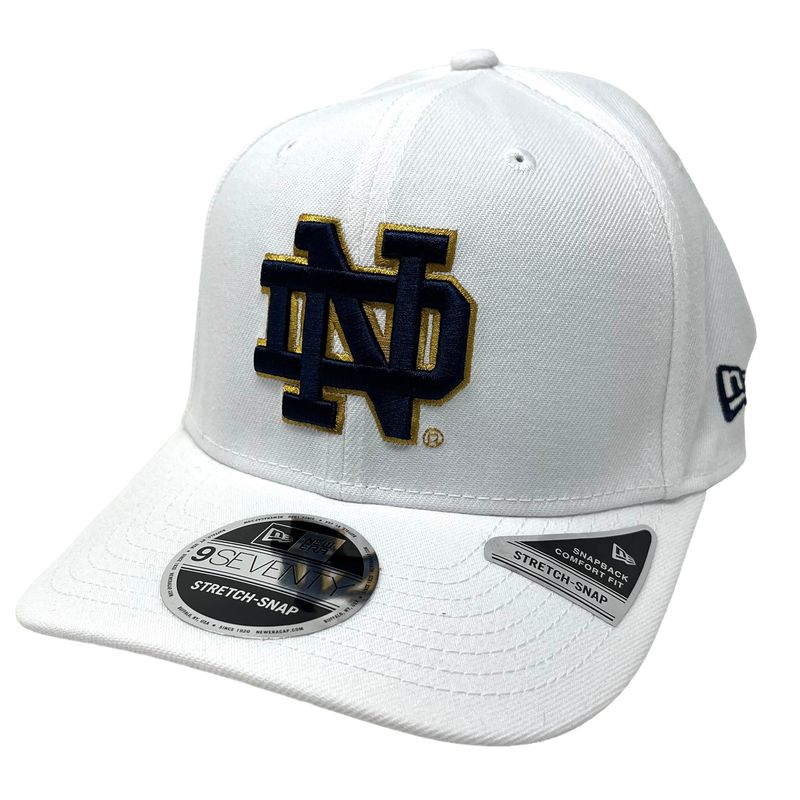 Notre Dame Fighting Irish Men's White New Era NCAA 9Seventy Stretch-Snap Hat