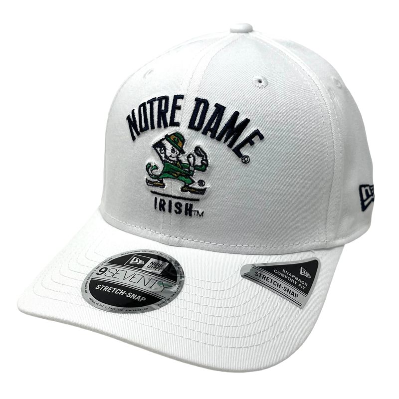 Notre Dame Fighting Irish Men's White New Era NCAA 9Seventy Stretch-Snap Hat