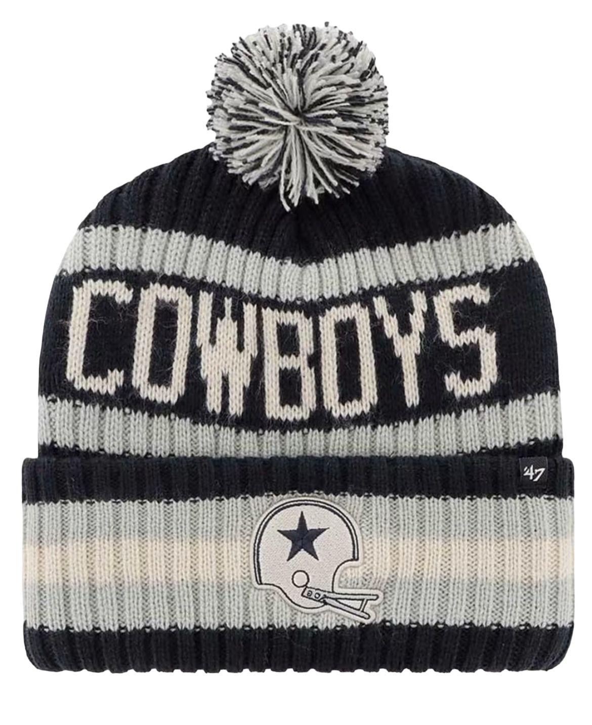 Dallas Cowboys Men’s Retro 47 Bering Cuffed Pom Knit Hat