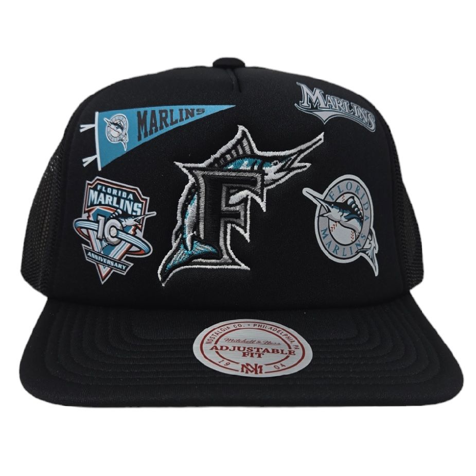 Florida Marlins Men’s Mitchell & Ness Overload Trucker Snapback Hat