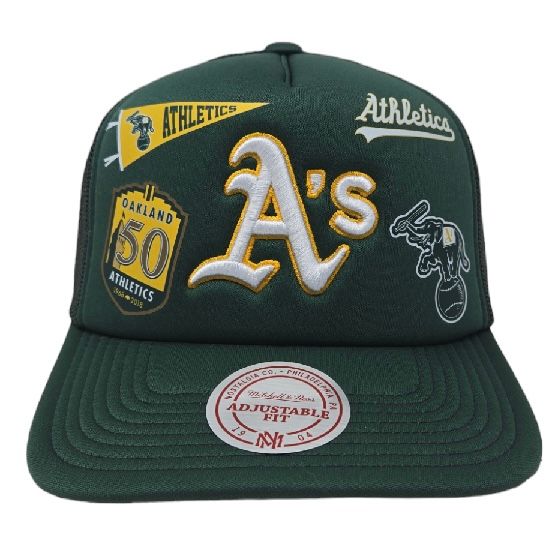 Oakland Athletics Men’s Mitchell & Ness Overload Trucker Snapback Hat