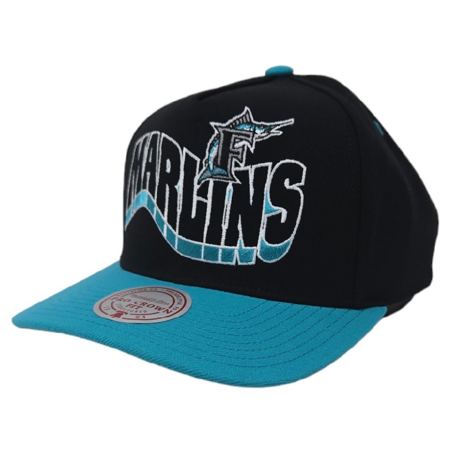 Florida Marlins Men's Wavy Pro Crown Mitchell & Ness Snapback Hat