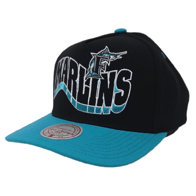 Florida Marlins Men's Wavy Pro Crown Mitchell & Ness Snapback Hat