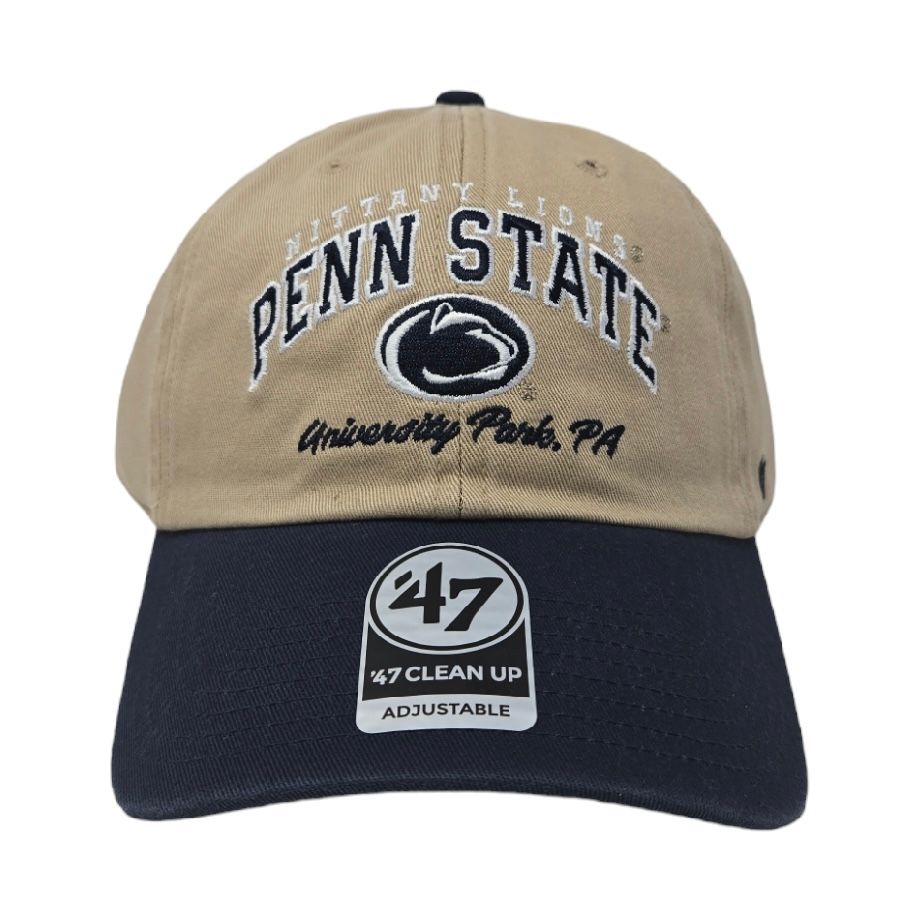 Penn State Nittany Lions Men’s Khaki 47 Brand Clean Up Adjustable Hat