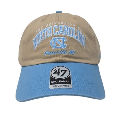 North Carolina Tar Heels Men’s Khaki 47 Brand Clean Up Adjustable Hat