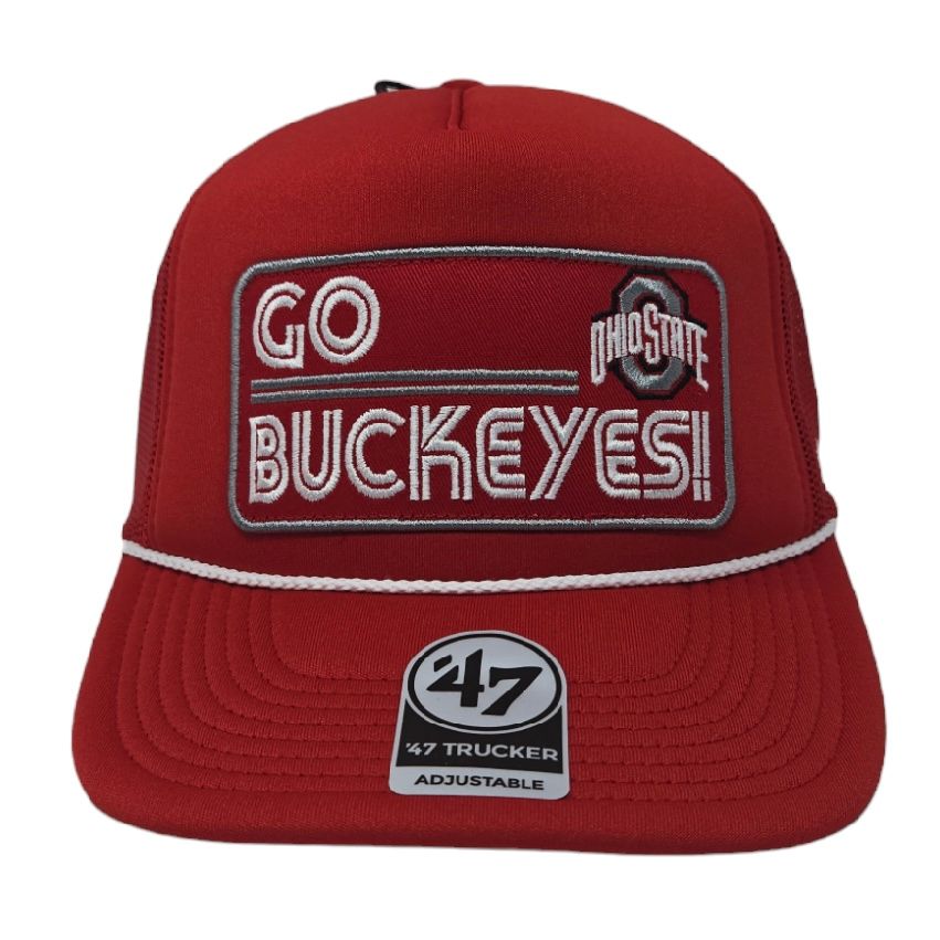 Ohio State Buckeyes Men’s Red 47 Brand Trucker Adjustable Hat