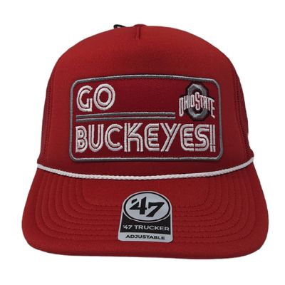 Ohio State Buckeyes Men’s Red 47 Brand Trucker Adjustable Hat
